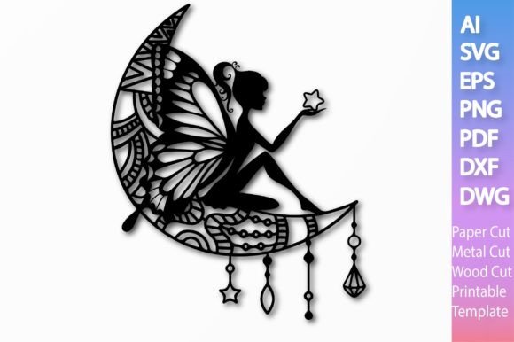 Fairy on the Moon Paper Laser SVG File 3 Review